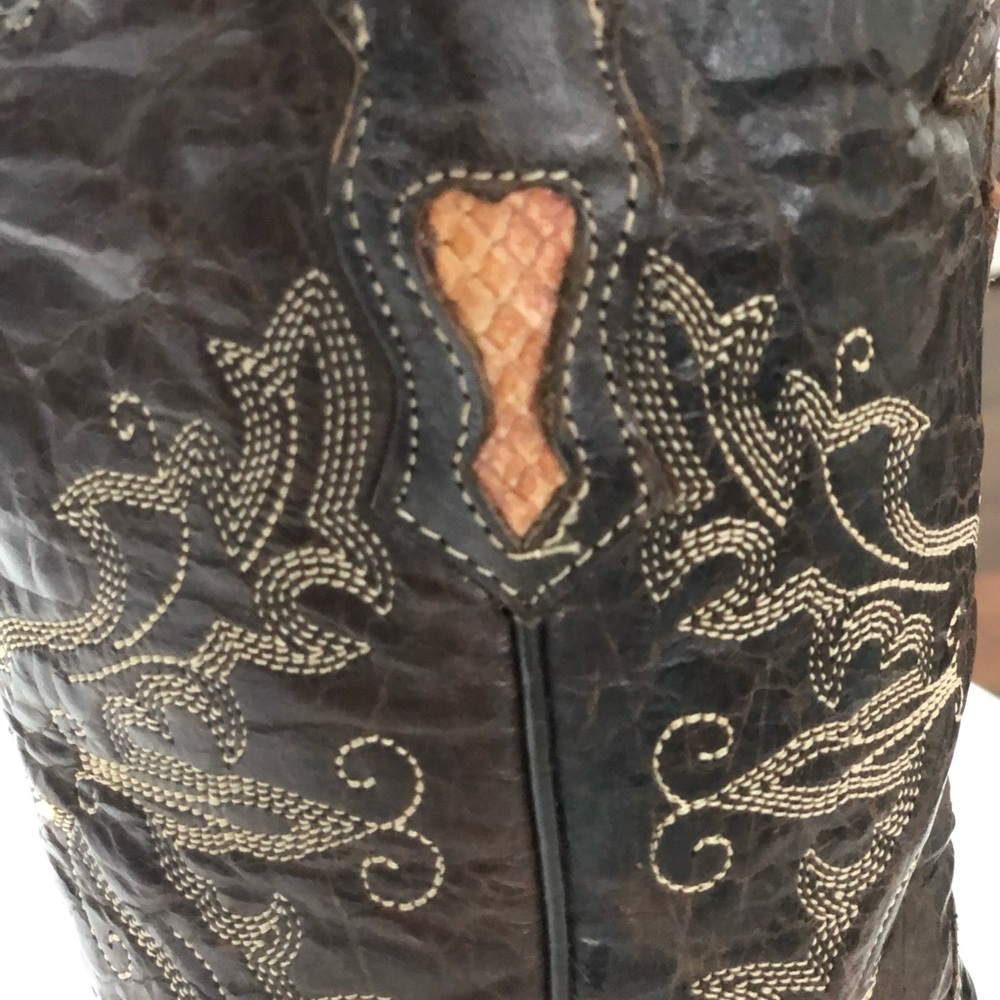 Stetson Women’s Distressed Python Inlay Boots - Picture 4 of 8